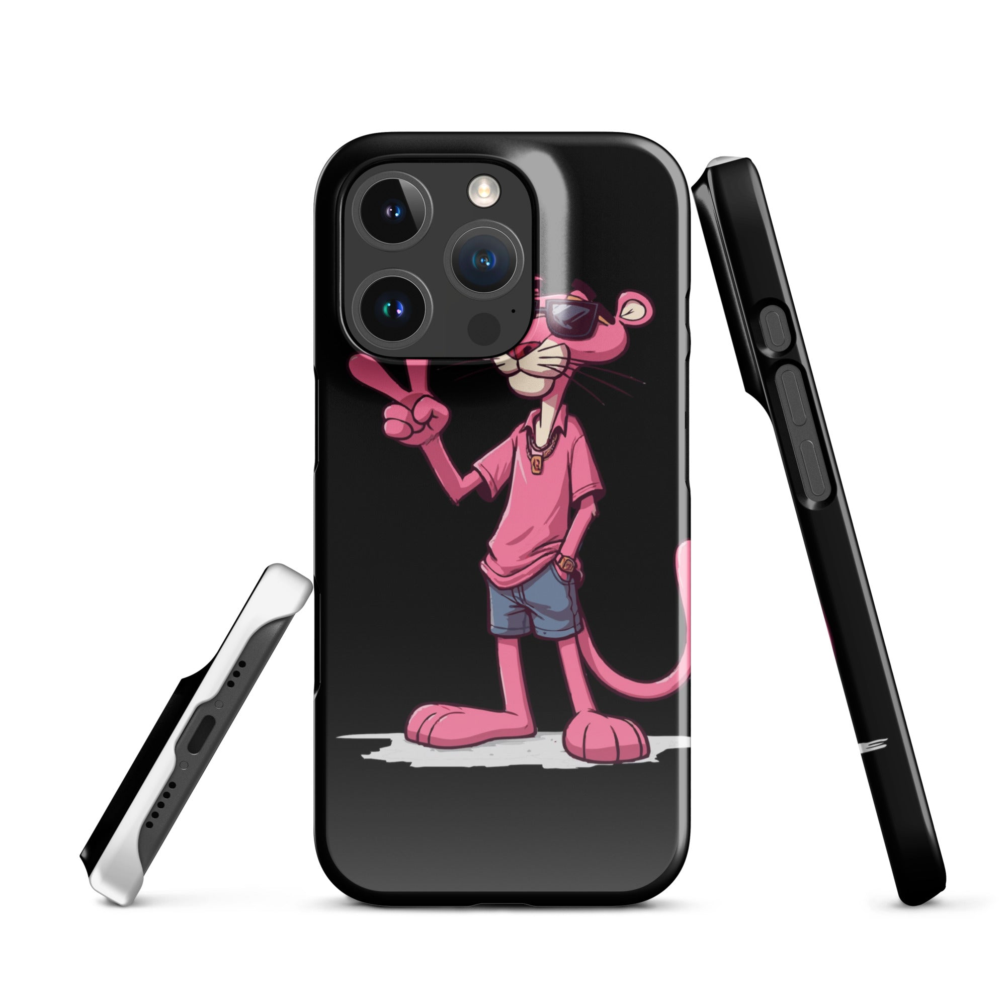 Cover iPhone Resistente – Compatibile con Ricarica Wireless – Design Pink Panter-Biiply