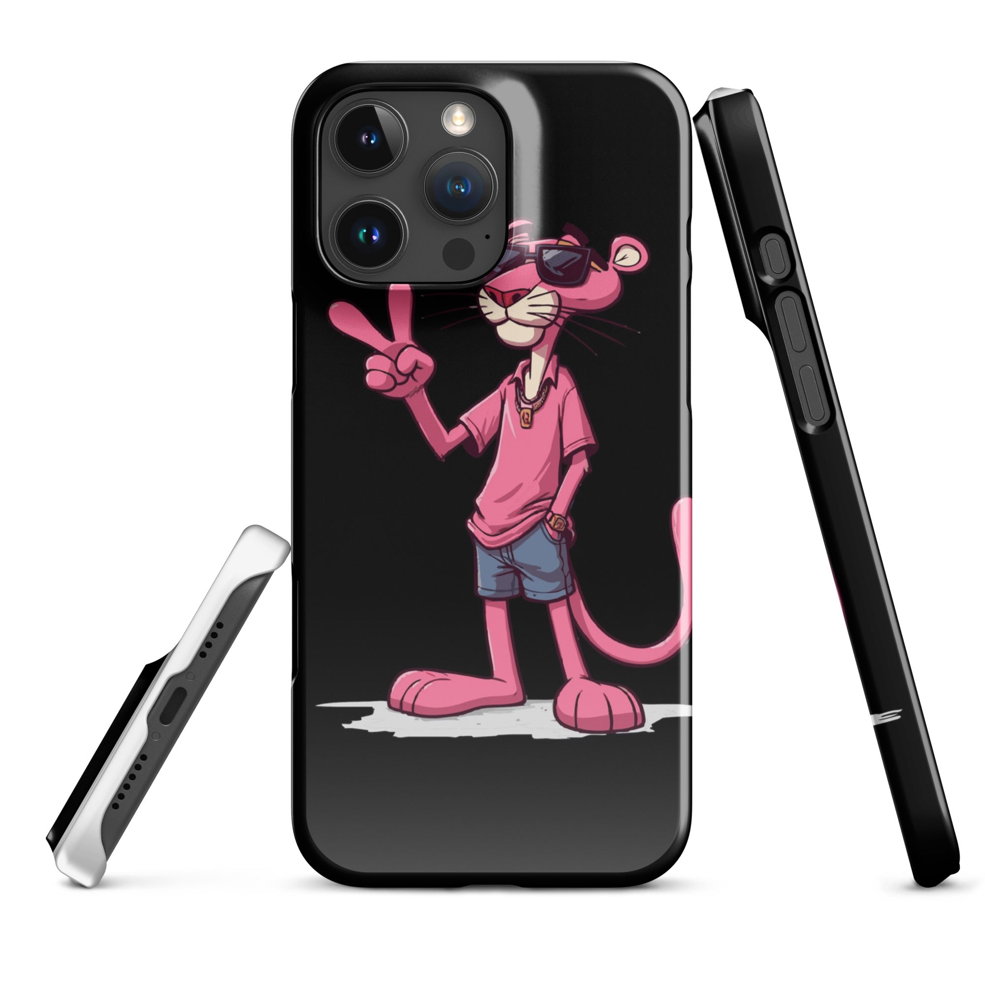 Cover iPhone Resistente – Compatibile con Ricarica Wireless – Design Pink Panter-Biiply
