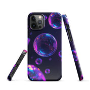 Cover iPhone Resistente – Compatibile con Ricarica Wireless – Design Purple Bubbles-Biiply