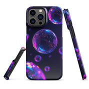 Cover iPhone Resistente – Compatibile con Ricarica Wireless – Design Purple Bubbles-Biiply