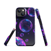 Cover iPhone Resistente – Compatibile con Ricarica Wireless – Design Purple Bubbles-Biiply
