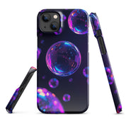 Cover iPhone Resistente – Compatibile con Ricarica Wireless – Design Purple Bubbles-Biiply