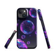 Cover iPhone Resistente – Compatibile con Ricarica Wireless – Design Purple Bubbles-Biiply