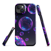 Cover iPhone Resistente – Compatibile con Ricarica Wireless – Design Purple Bubbles-Biiply