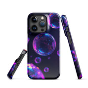 Cover iPhone Resistente – Compatibile con Ricarica Wireless – Design Purple Bubbles-Biiply