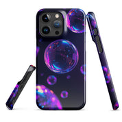 Cover iPhone Resistente – Compatibile con Ricarica Wireless – Design Purple Bubbles-Biiply