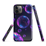 Cover iPhone Resistente – Compatibile con Ricarica Wireless – Design Purple Bubbles-Biiply
