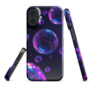 Cover iPhone Resistente – Compatibile con Ricarica Wireless – Design Purple Bubbles-Biiply