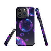 Cover iPhone Resistente – Compatibile con Ricarica Wireless – Design Purple Bubbles-Biiply