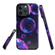 Cover iPhone Resistente – Compatibile con Ricarica Wireless – Design Purple Bubbles-Biiply