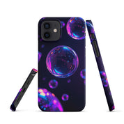 Cover iPhone Resistente – Compatibile con Ricarica Wireless – Design Purple Bubbles-Biiply