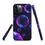 Cover iPhone Resistente – Compatibile con Ricarica Wireless – Design Purple Bubbles-Biiply