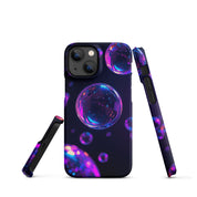 Cover iPhone Resistente – Compatibile con Ricarica Wireless – Design Purple Bubbles-Biiply