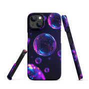 Cover iPhone Resistente – Compatibile con Ricarica Wireless – Design Purple Bubbles-Biiply