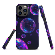 Cover iPhone Resistente – Compatibile con Ricarica Wireless – Design Purple Bubbles-Biiply