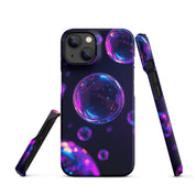 Cover iPhone Resistente – Compatibile con Ricarica Wireless – Design Purple Bubbles-Biiply