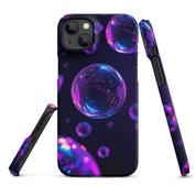 Cover iPhone Resistente – Compatibile con Ricarica Wireless – Design Purple Bubbles-Biiply