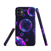 Cover iPhone Resistente – Compatibile con Ricarica Wireless – Design Purple Bubbles-Biiply