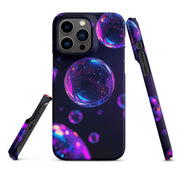 Cover iPhone Resistente – Compatibile con Ricarica Wireless – Design Purple Bubbles-Biiply