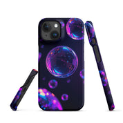 Cover iPhone Resistente – Compatibile con Ricarica Wireless – Design Purple Bubbles-Biiply