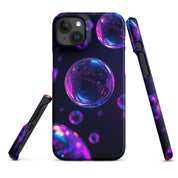 Cover iPhone Resistente – Compatibile con Ricarica Wireless – Design Purple Bubbles-Biiply