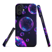 Cover iPhone Resistente – Compatibile con Ricarica Wireless – Design Purple Bubbles-Biiply