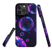 Cover iPhone Resistente – Compatibile con Ricarica Wireless – Design Purple Bubbles-Biiply
