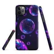 Cover iPhone Resistente – Compatibile con Ricarica Wireless – Design Purple Bubbles-Biiply