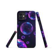 Cover iPhone Resistente – Compatibile con Ricarica Wireless – Design Purple Bubbles-Biiply
