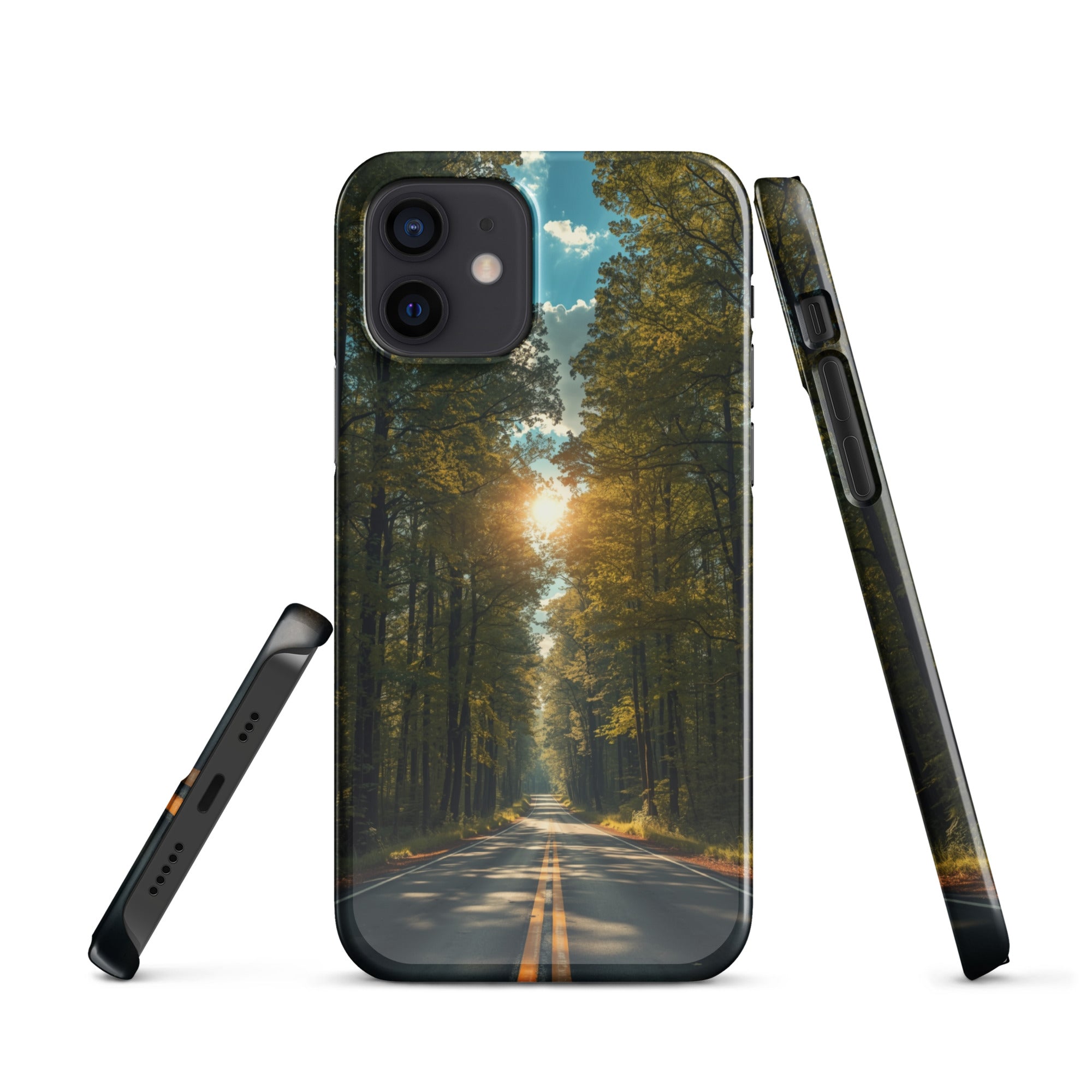 Cover iPhone Resistente – Compatibile con Ricarica Wireless – Design Tree Lined Street-Biiply
