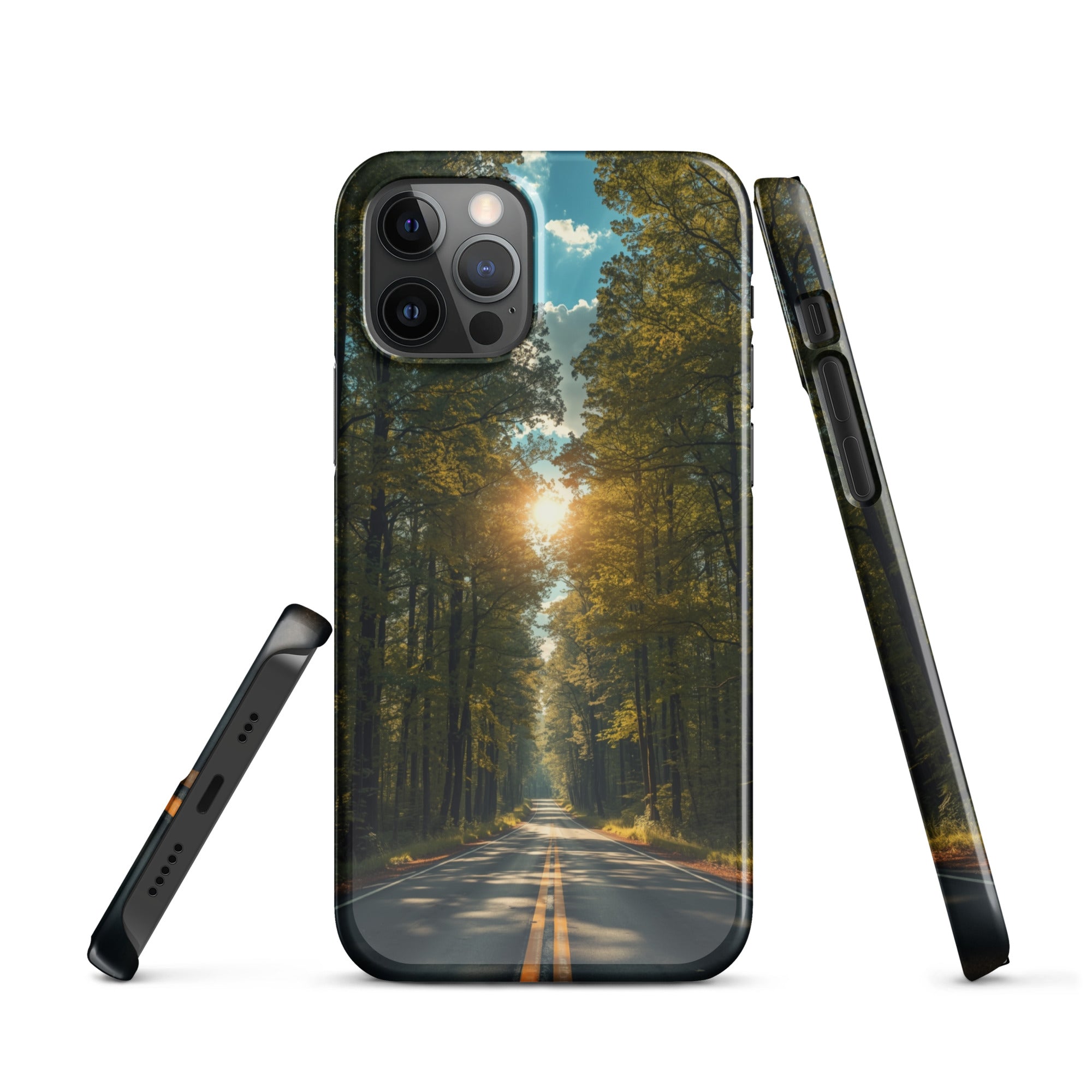Cover iPhone Resistente – Compatibile con Ricarica Wireless – Design Tree Lined Street-Biiply