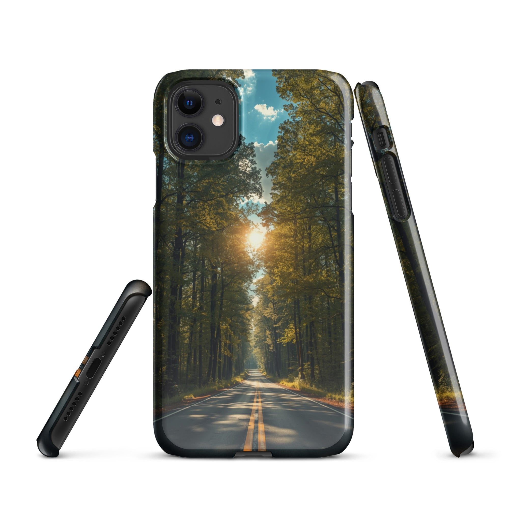 Cover iPhone Resistente – Compatibile con Ricarica Wireless – Design Tree Lined Street-Biiply