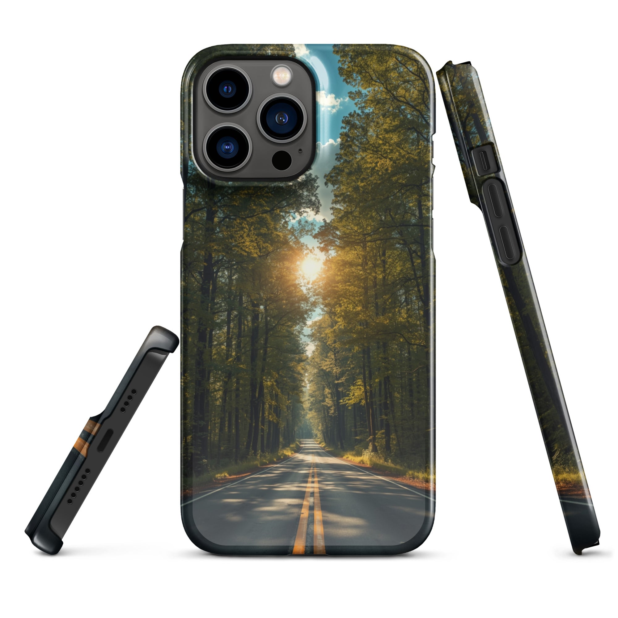 Cover iPhone Resistente – Compatibile con Ricarica Wireless – Design Tree Lined Street-Biiply