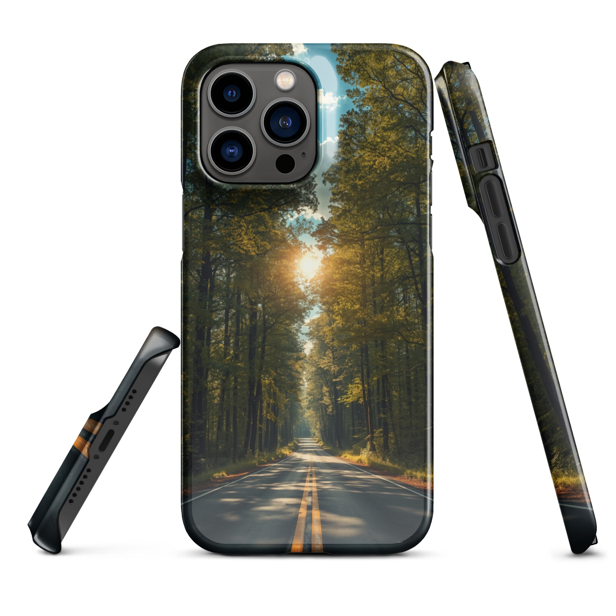 Cover iPhone Resistente – Compatibile con Ricarica Wireless – Design Tree Lined Street-Biiply