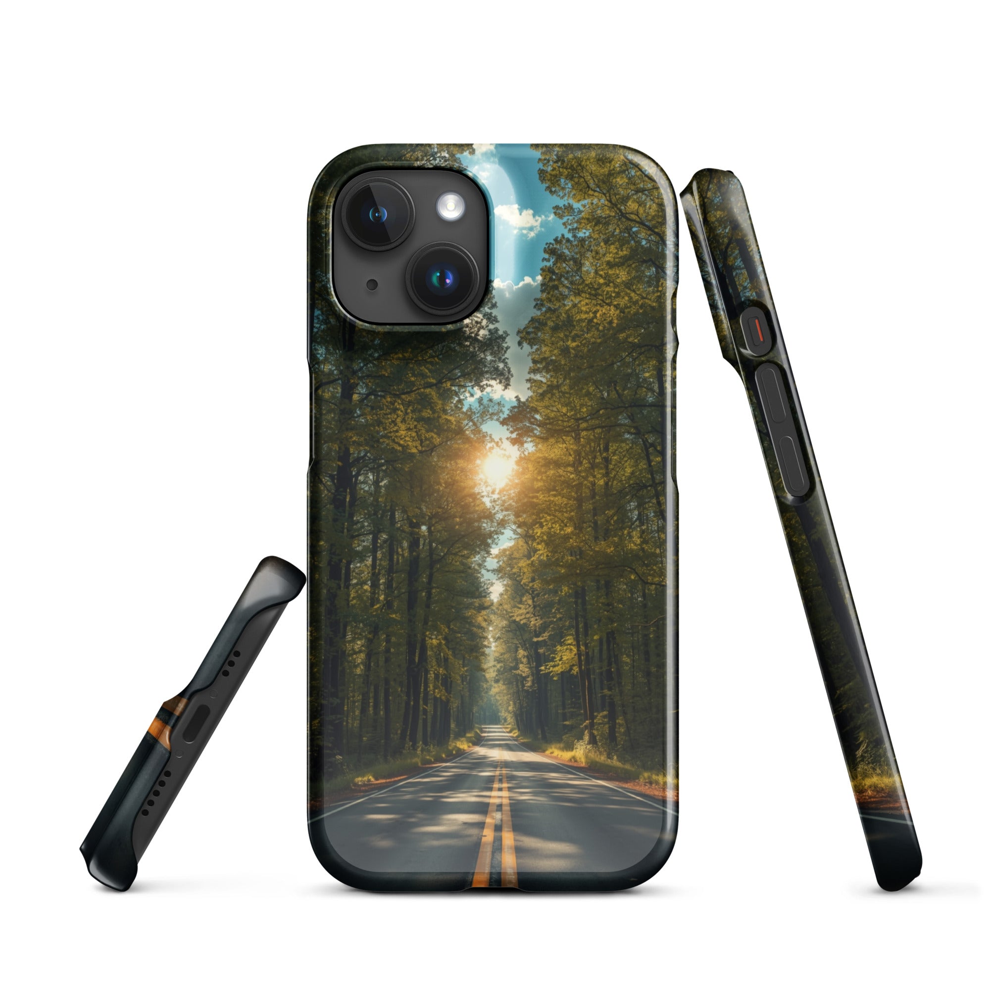 Cover iPhone Resistente – Compatibile con Ricarica Wireless – Design Tree Lined Street-Biiply
