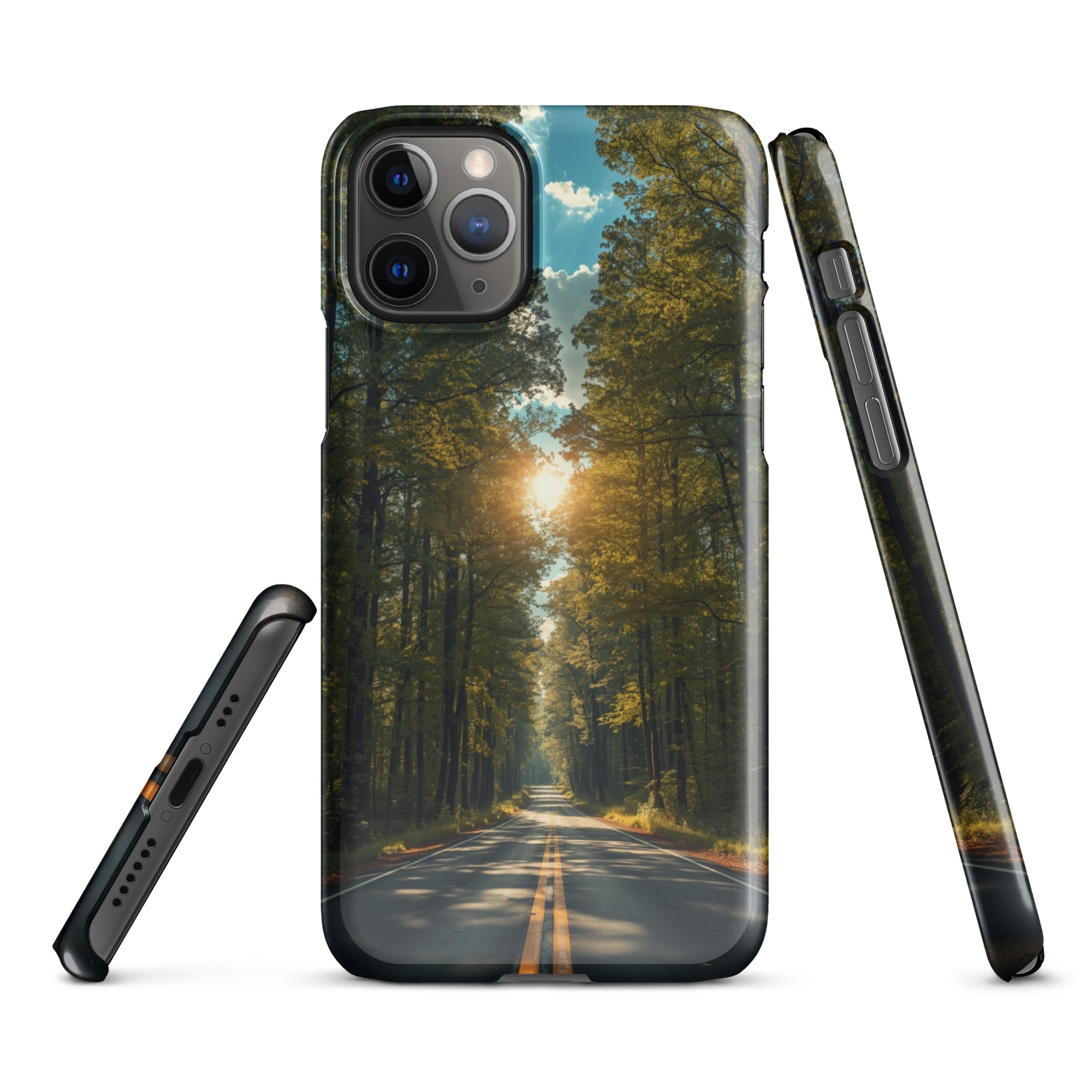 Cover iPhone Resistente – Compatibile con Ricarica Wireless – Design Tree Lined Street-Biiply