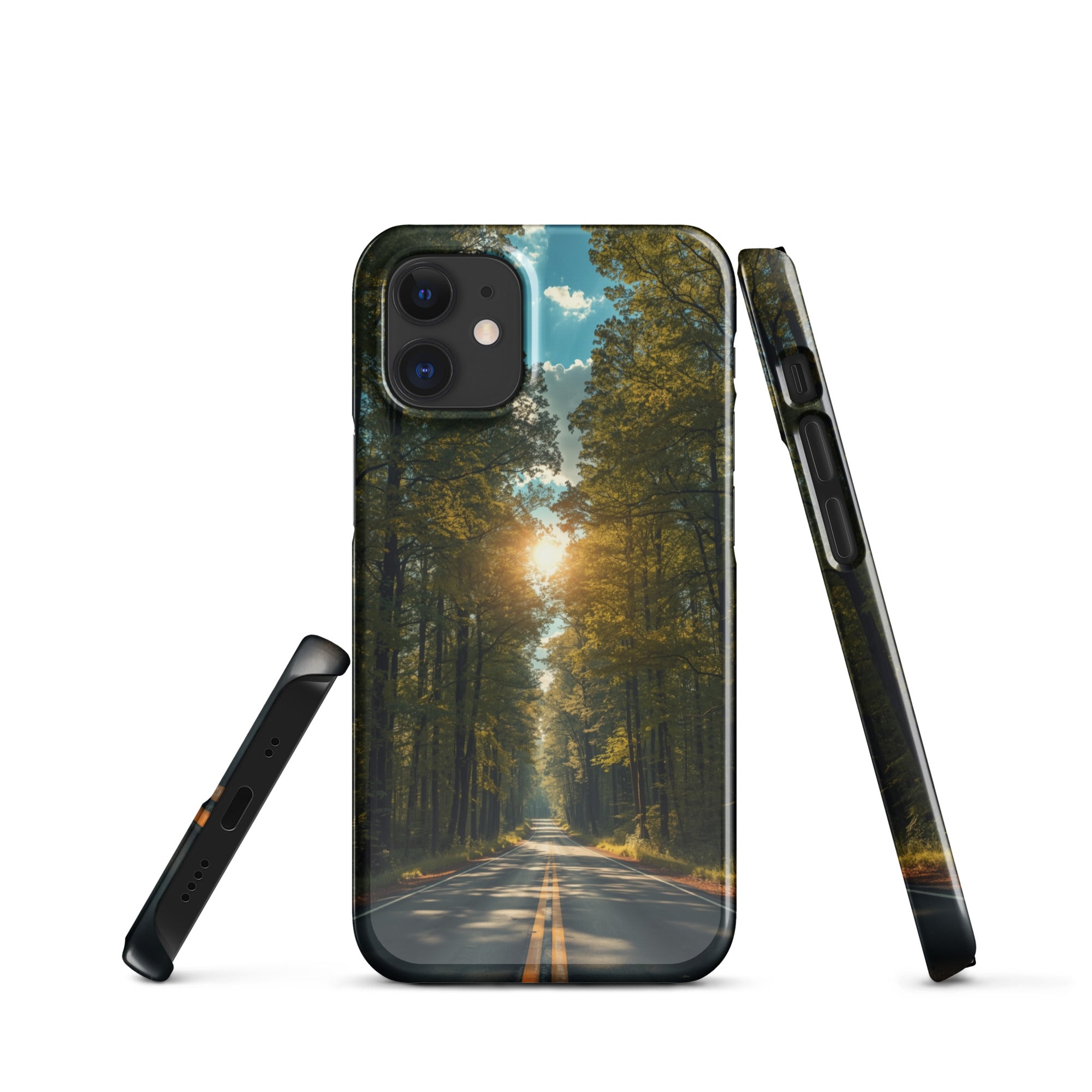 Cover iPhone Resistente – Compatibile con Ricarica Wireless – Design Tree Lined Street-Biiply