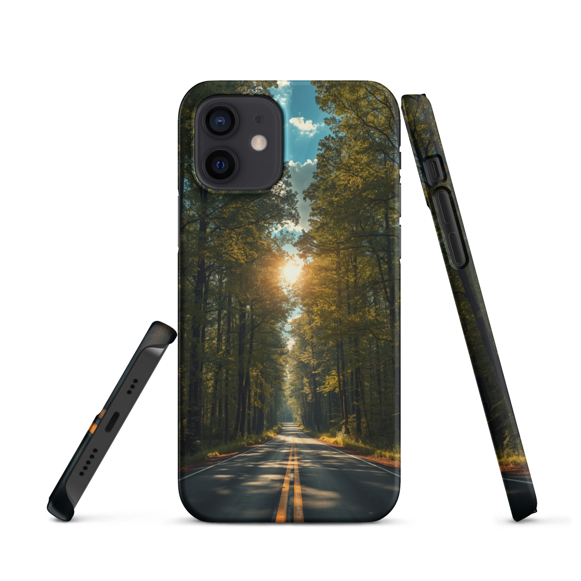 Cover iPhone Resistente – Compatibile con Ricarica Wireless – Design Tree Lined Street-Biiply