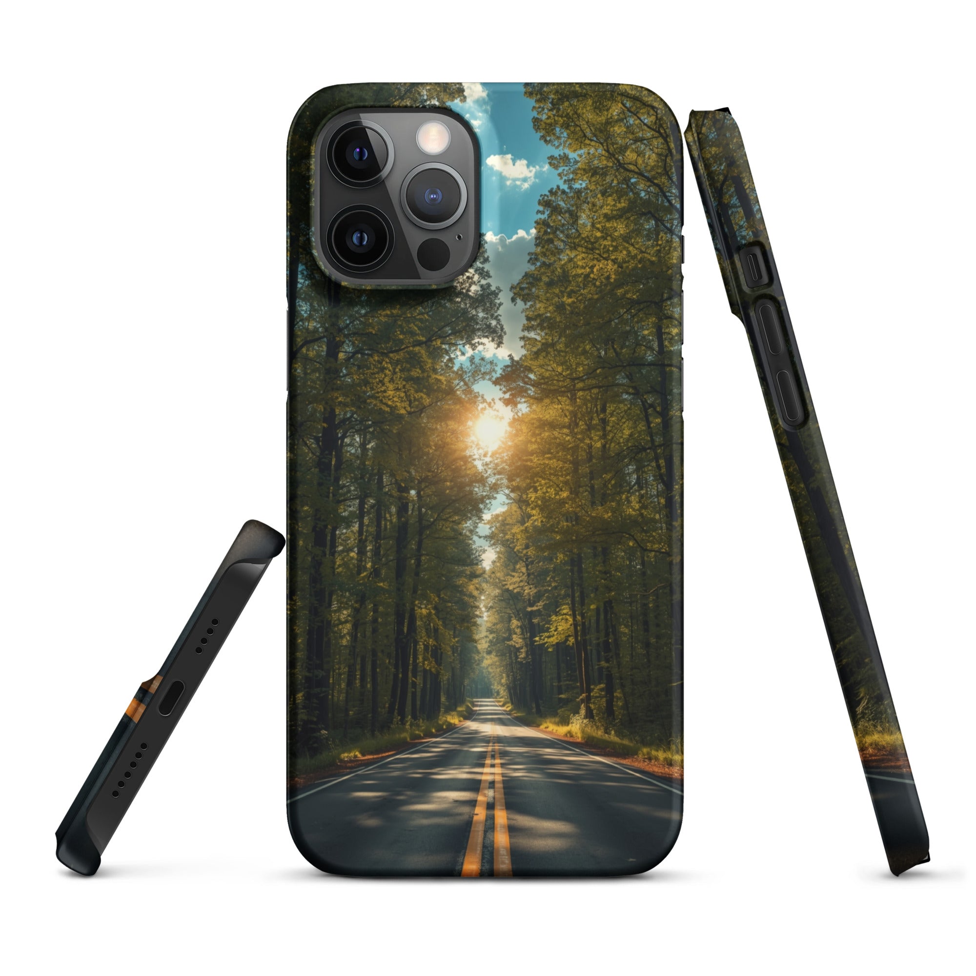 Cover iPhone Resistente – Compatibile con Ricarica Wireless – Design Tree Lined Street-Biiply