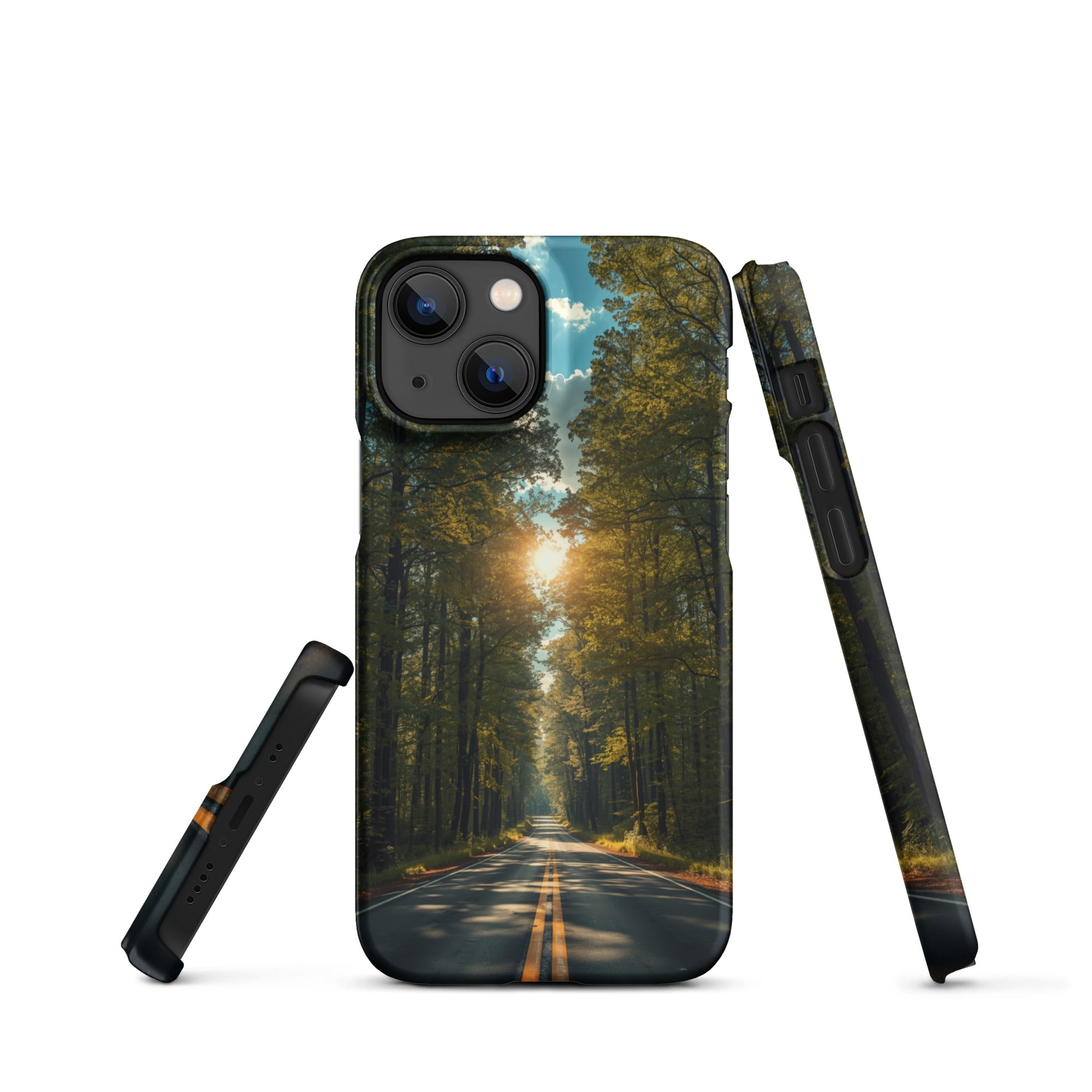 Cover iPhone Resistente – Compatibile con Ricarica Wireless – Design Tree Lined Street-Biiply