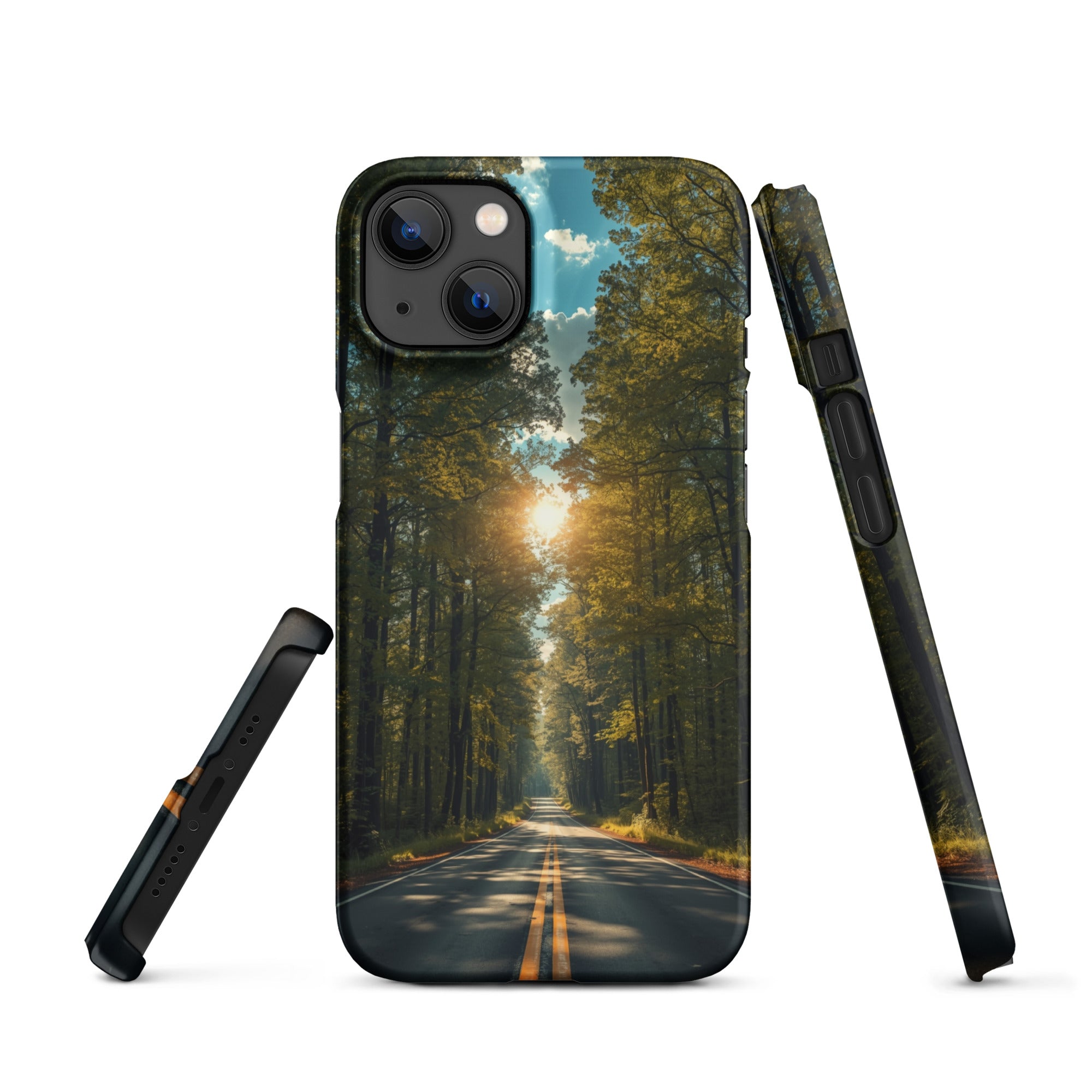 Cover iPhone Resistente – Compatibile con Ricarica Wireless – Design Tree Lined Street-Biiply