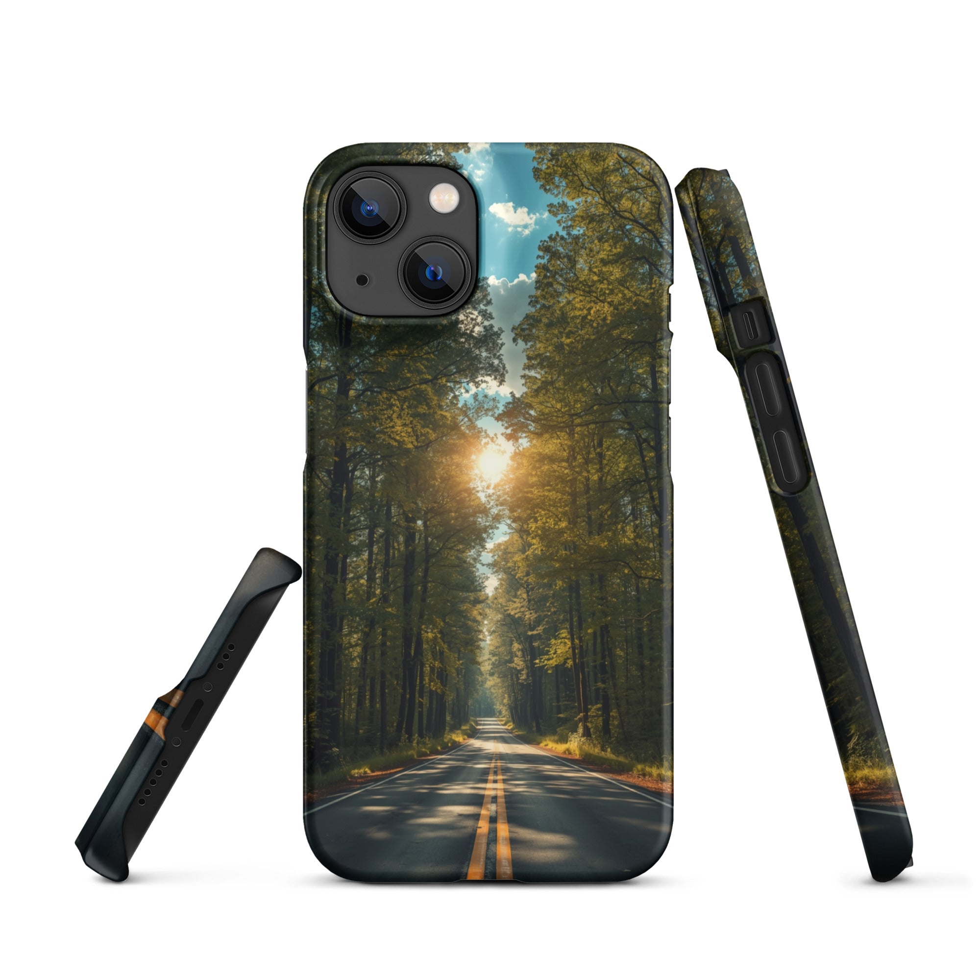 Cover iPhone Resistente – Compatibile con Ricarica Wireless – Design Tree Lined Street-Biiply