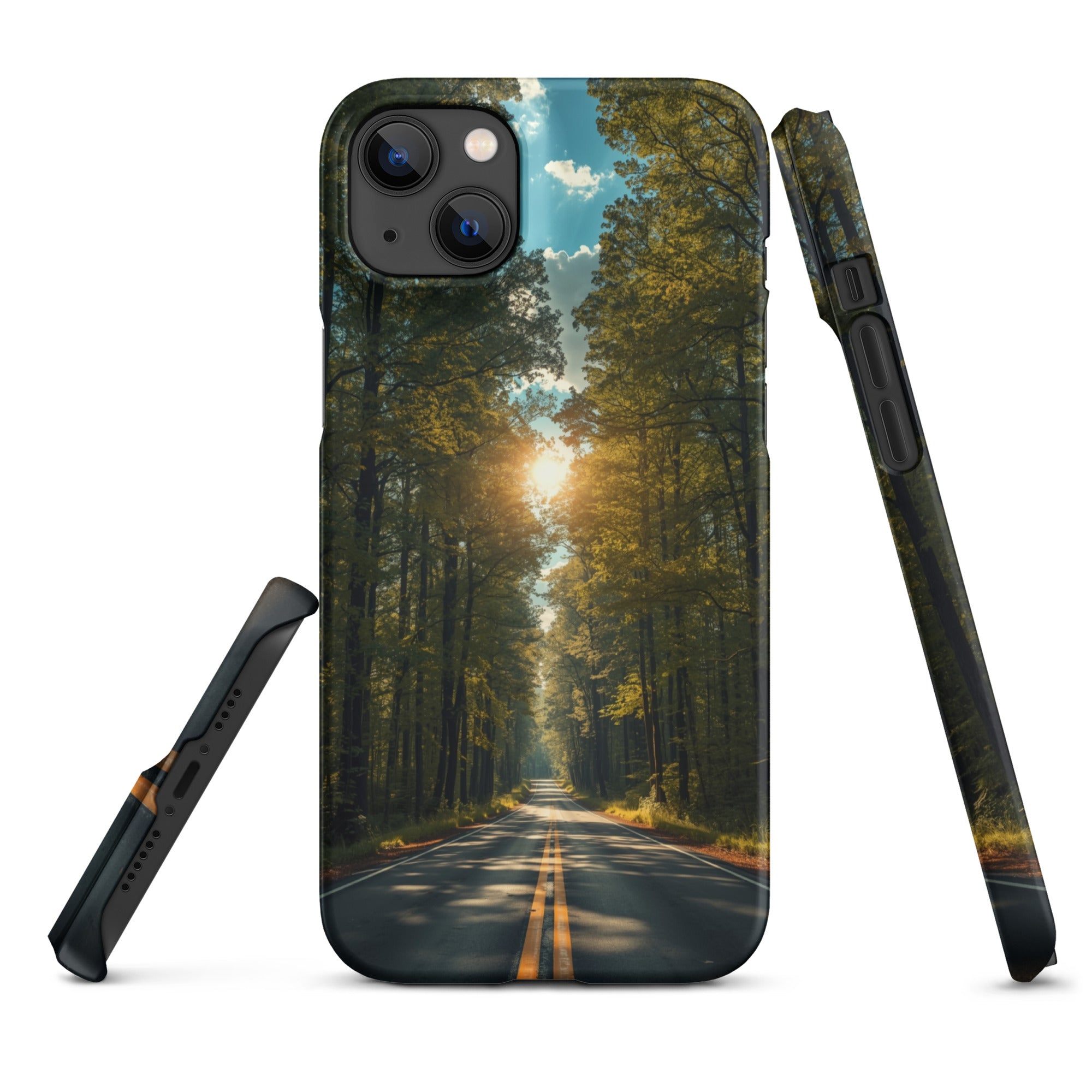 Cover iPhone Resistente – Compatibile con Ricarica Wireless – Design Tree Lined Street-Biiply
