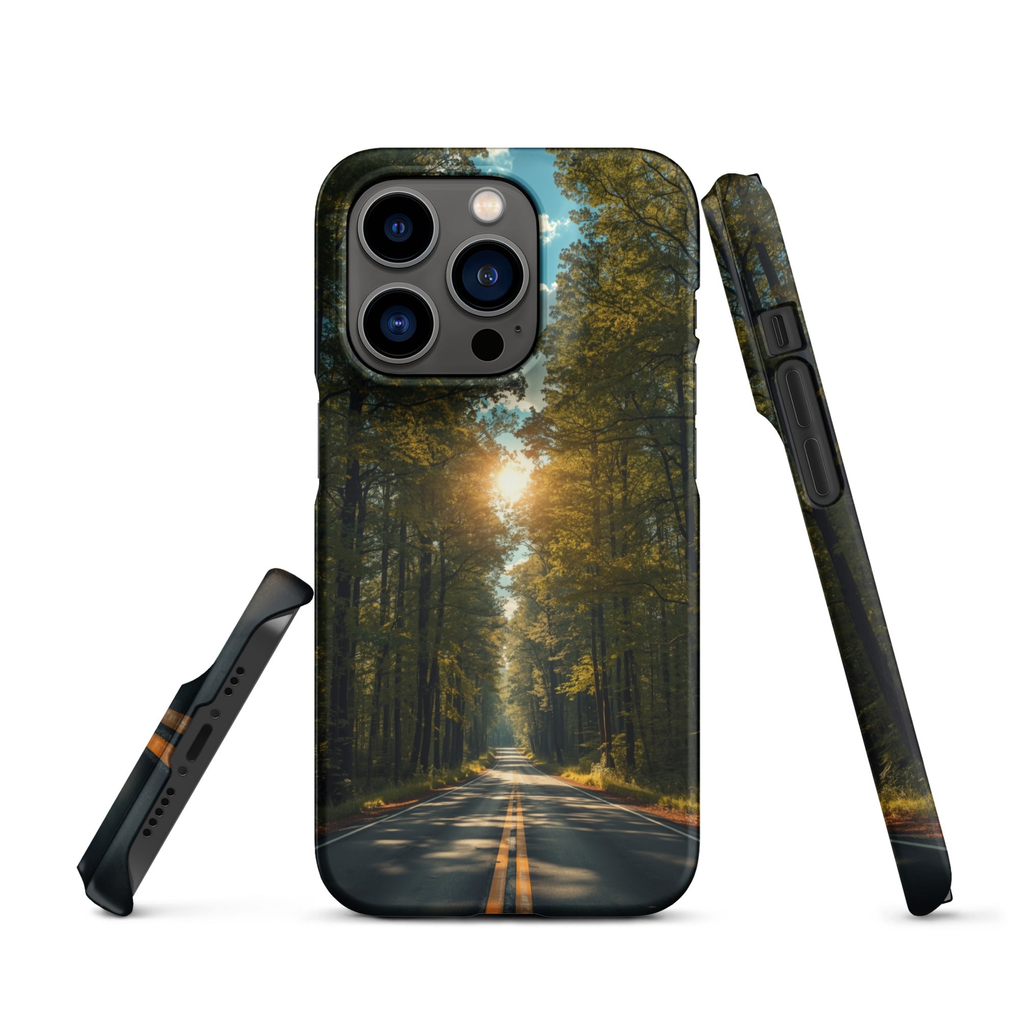 Cover iPhone Resistente – Compatibile con Ricarica Wireless – Design Tree Lined Street-Biiply