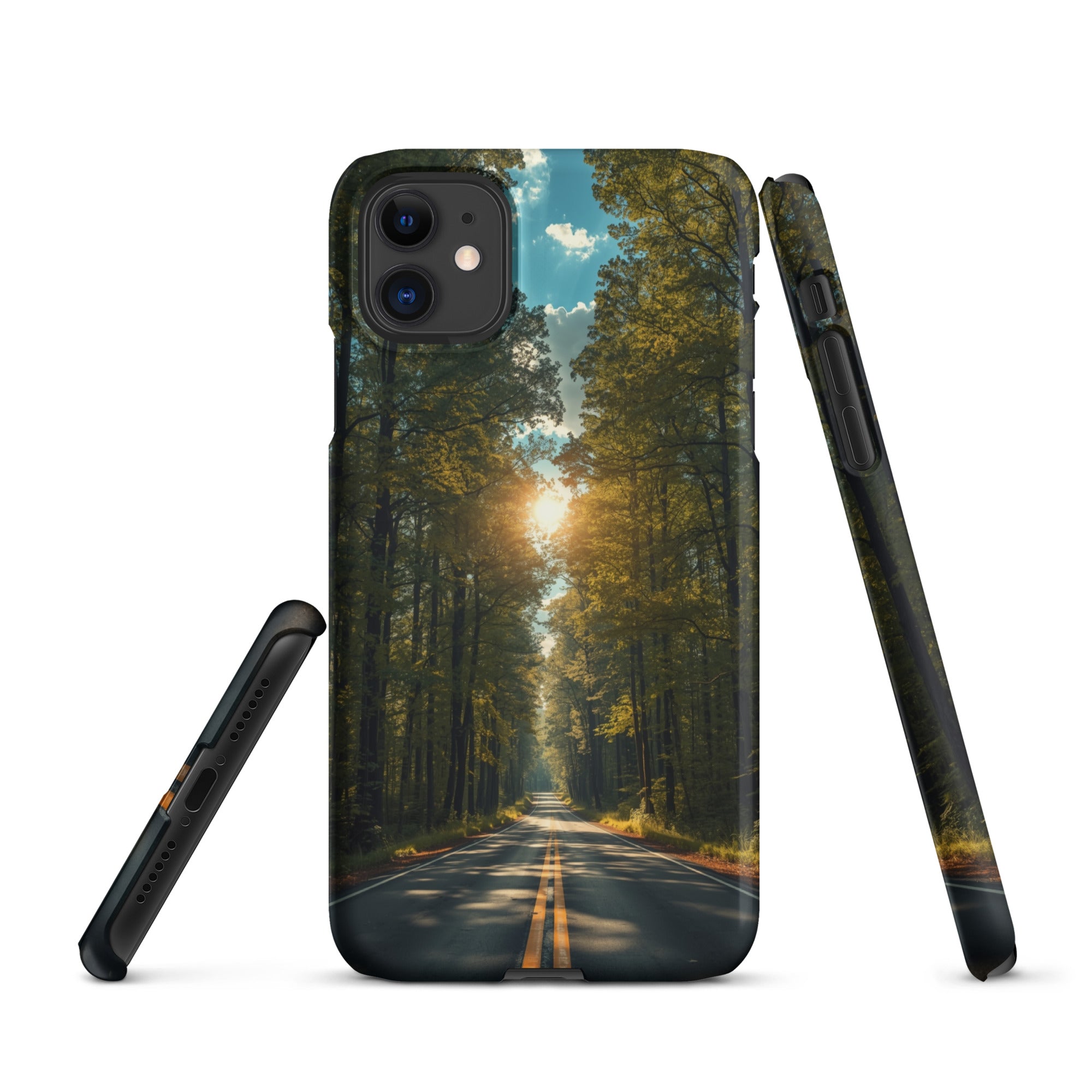 Cover iPhone Resistente – Compatibile con Ricarica Wireless – Design Tree Lined Street-Biiply