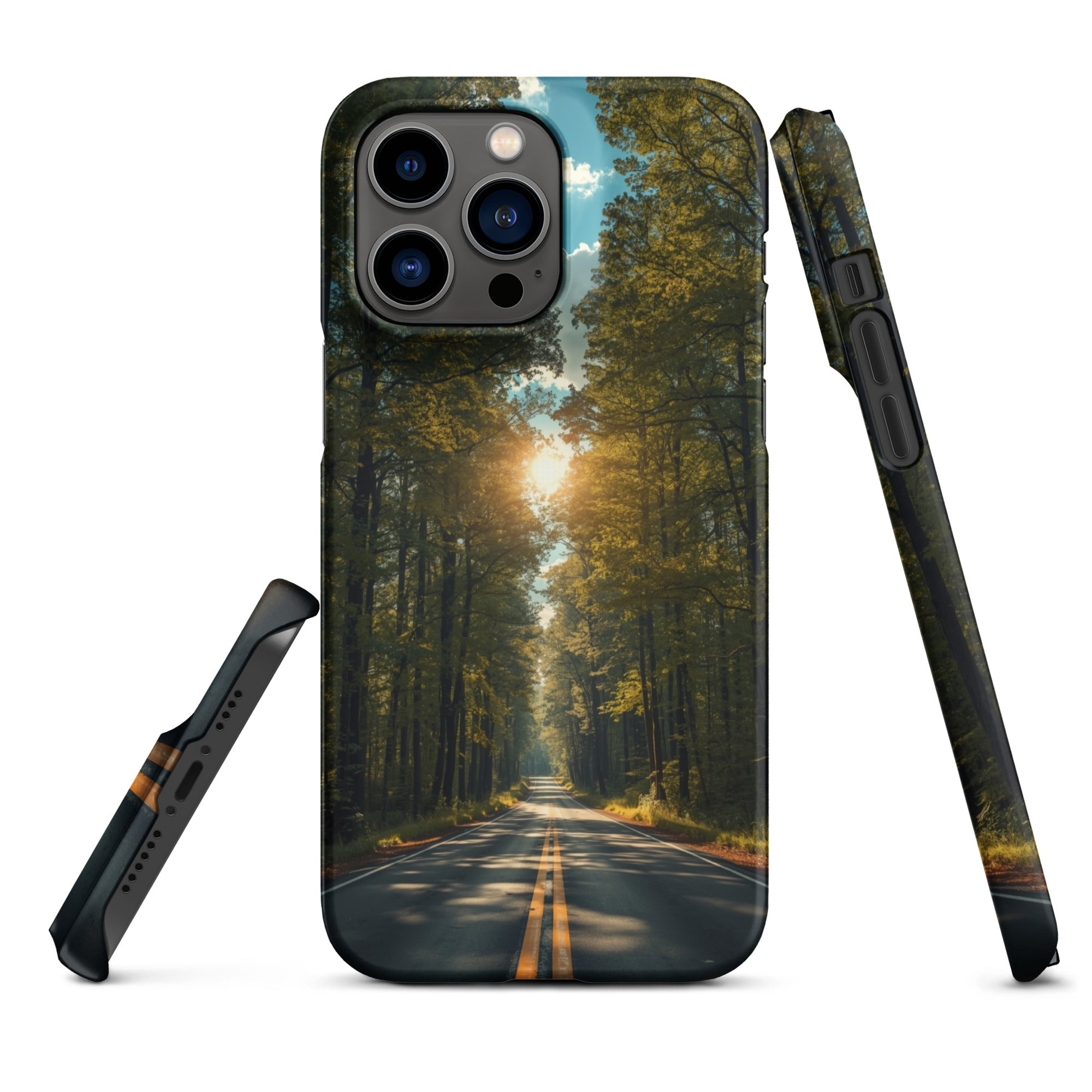 Cover iPhone Resistente – Compatibile con Ricarica Wireless – Design Tree Lined Street-Biiply