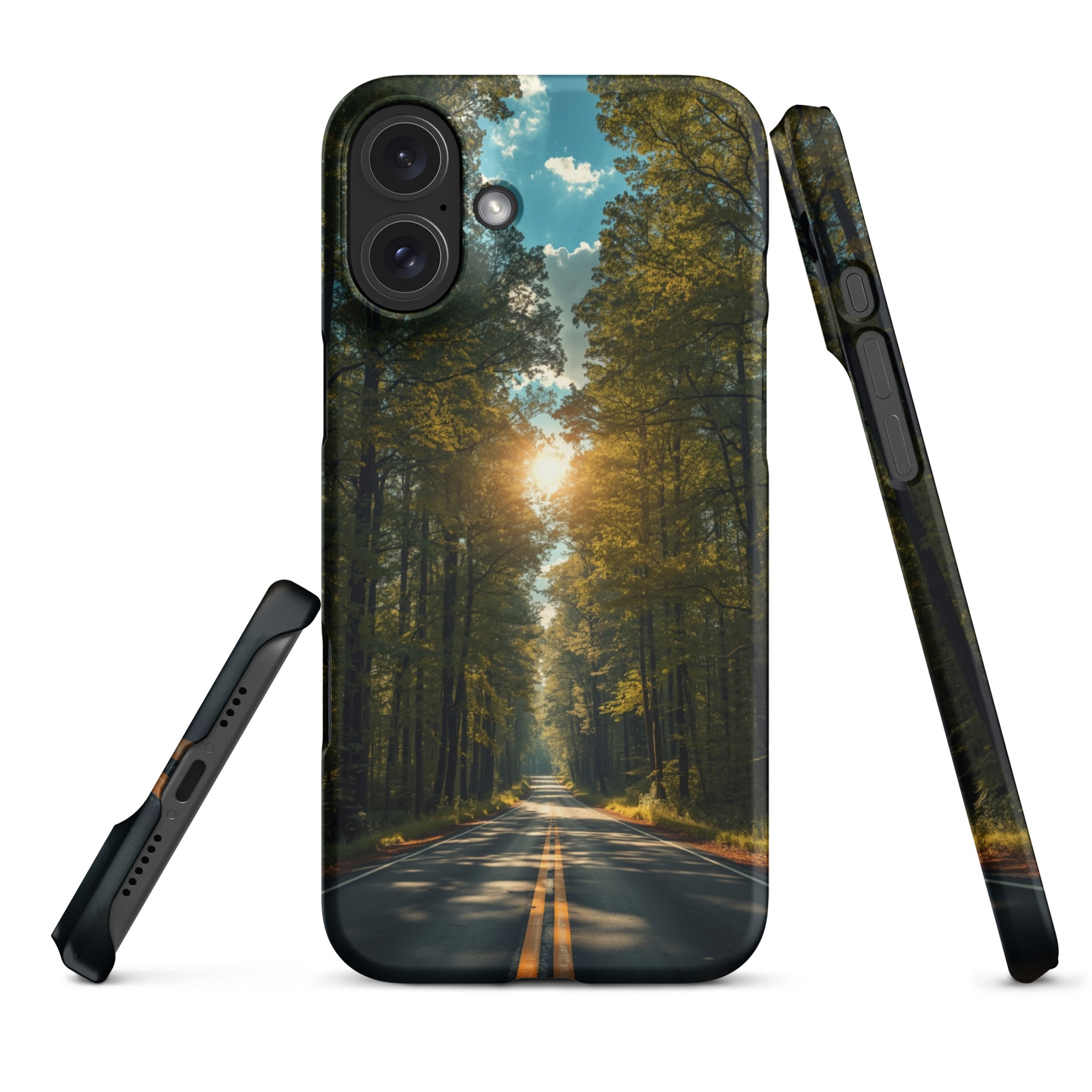 Cover iPhone Resistente – Compatibile con Ricarica Wireless – Design Tree Lined Street-Biiply