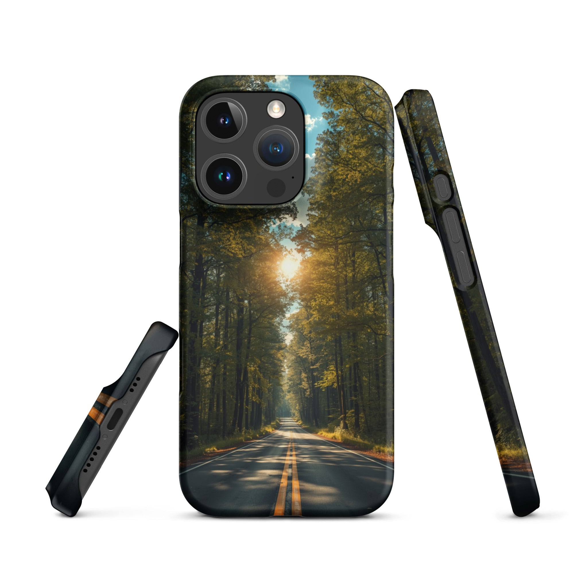 Cover iPhone Resistente – Compatibile con Ricarica Wireless – Design Tree Lined Street-Biiply