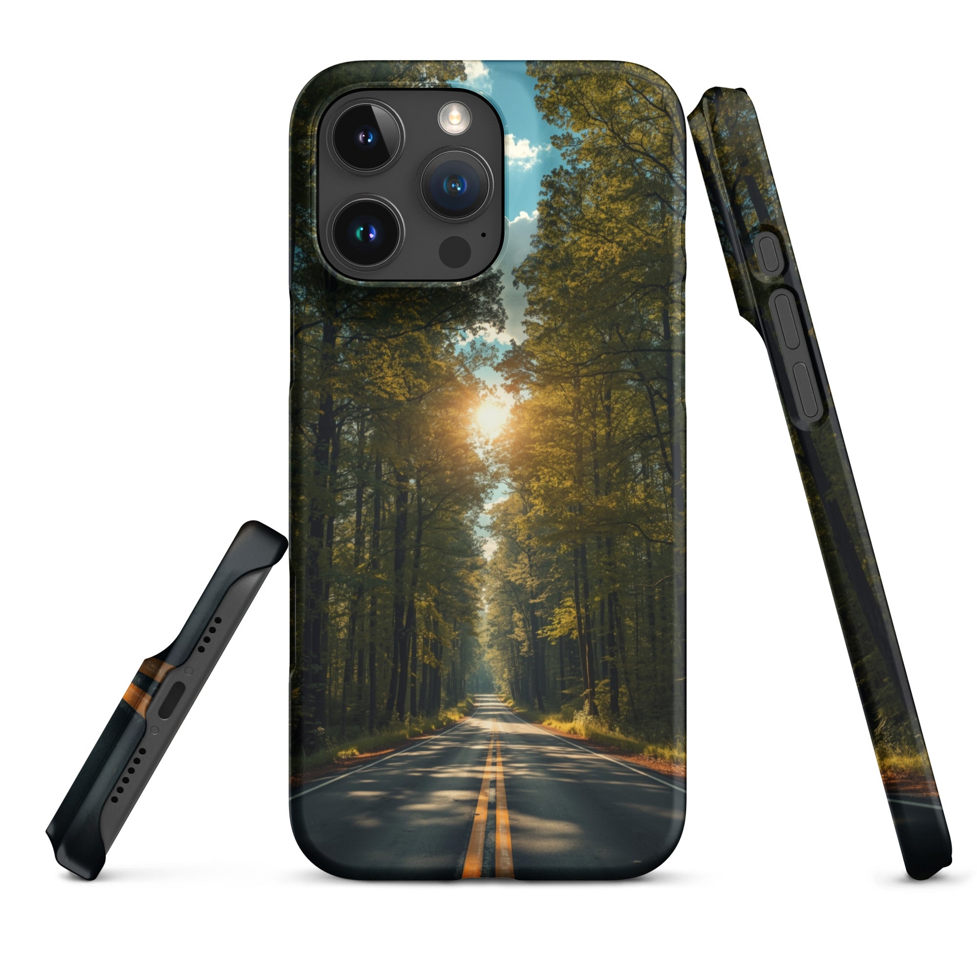 Cover iPhone Resistente – Compatibile con Ricarica Wireless – Design Tree Lined Street-Biiply