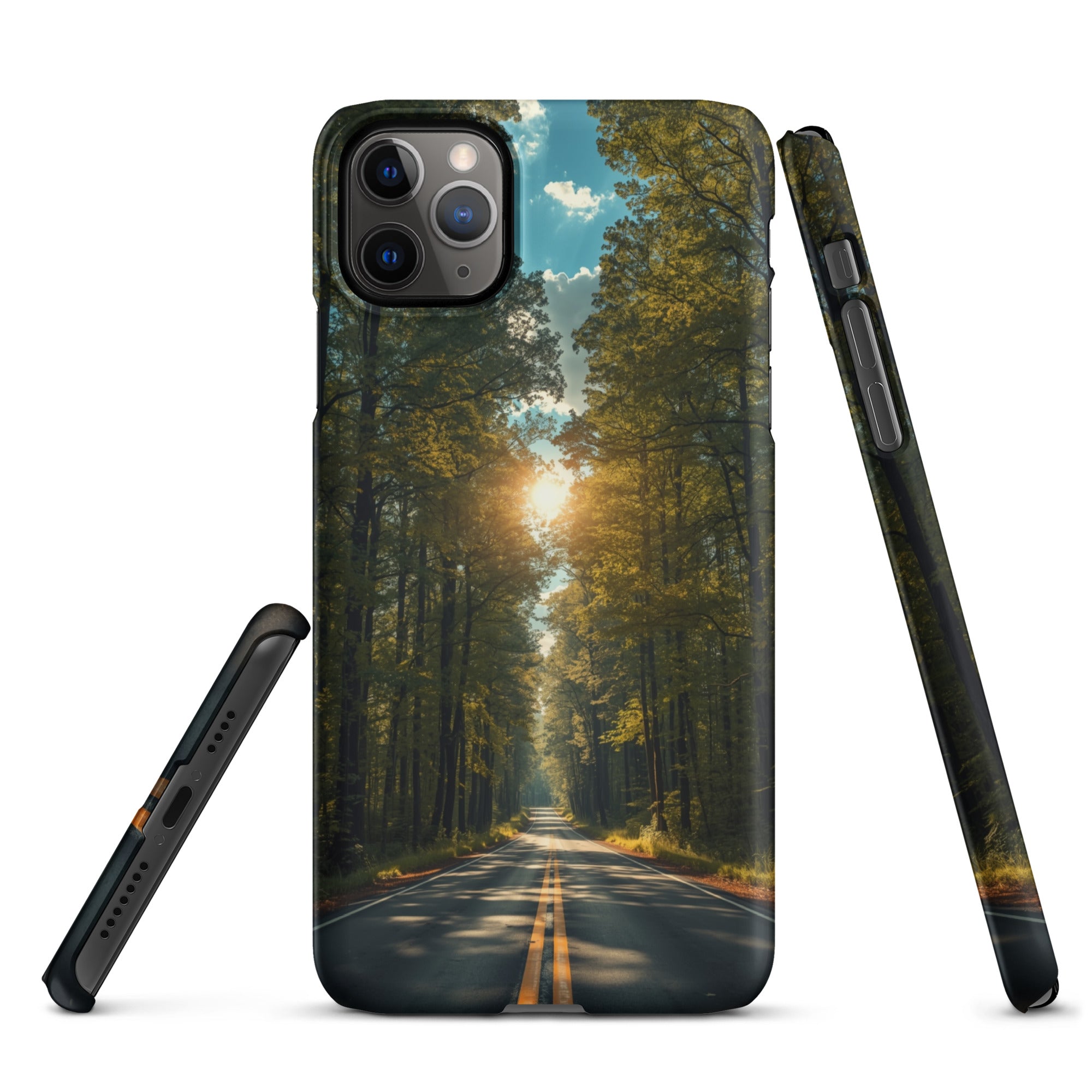 Cover iPhone Resistente – Compatibile con Ricarica Wireless – Design Tree Lined Street-Biiply